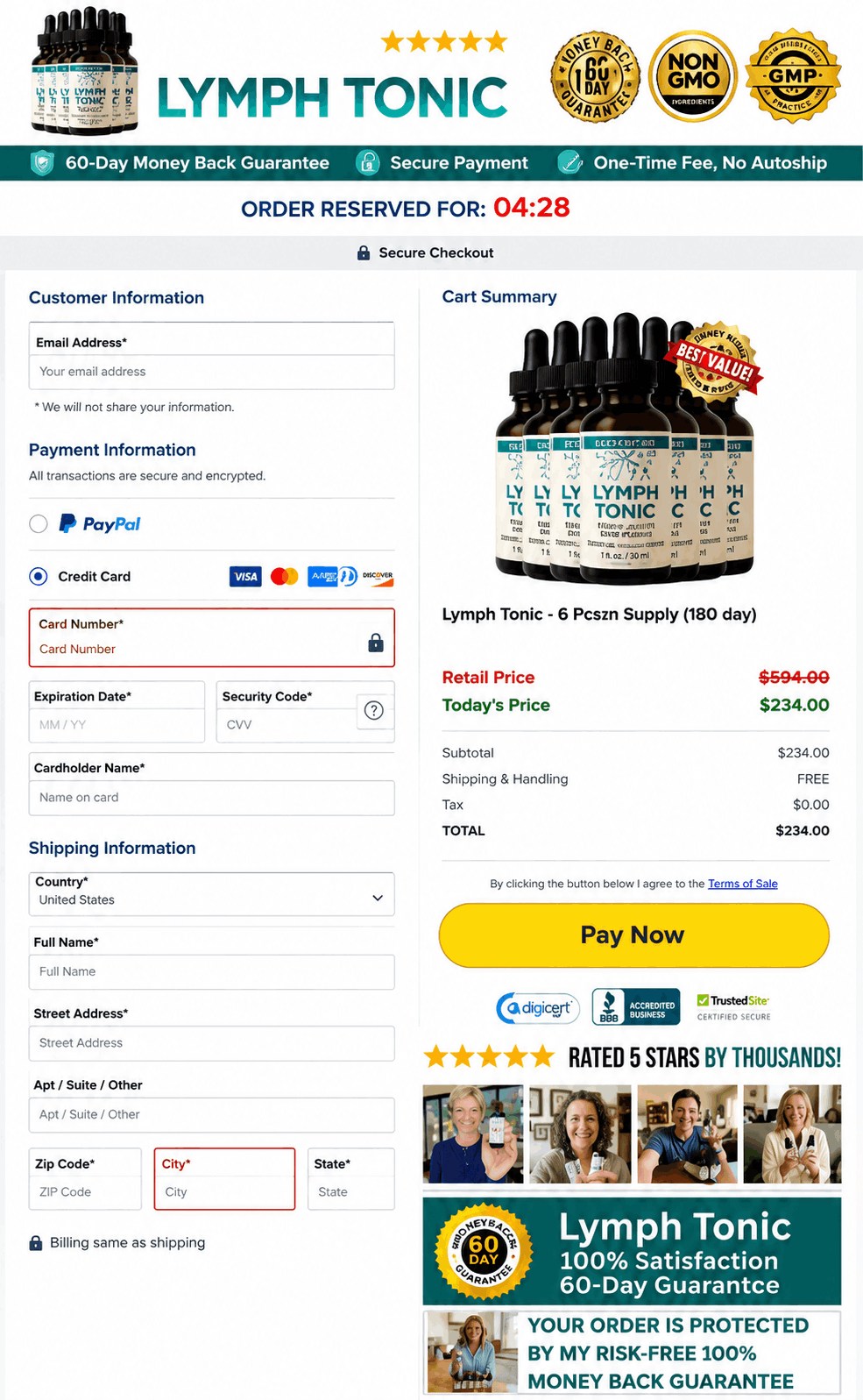 Lymph-Tonic-Checkout-Page